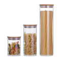 Borosilicate Glass Storage Jar with Bamboo Lid /Wooden Lid/ Silicone Lids for Honey Nut Oil Cookie Biscuits Candy Coffee Food Packaging